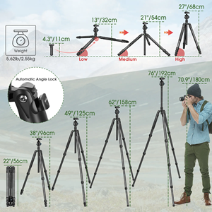 Treppiede professionale in fibra di carbonio per fotocamera DSLR/Mirrorless-treppiede da viaggio Ultra leggero - Product Image 6