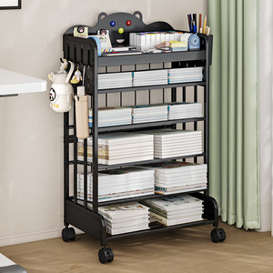 Étagère rotative à cinq niveaux en fer, meuble de <span class=keywords><strong>rangement</strong></span> mural pour <span class=keywords><strong>salon</strong></span>, jouets et livres illustrés - Product Image 3