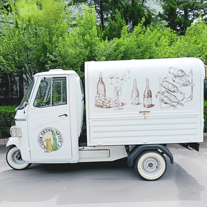 Camion de crème glacée Piaggio motorisé multifonctionnel à 3 roues en acier inoxydable, remorque alimentaire mobile avec une longue durée de vie - Product Image 2