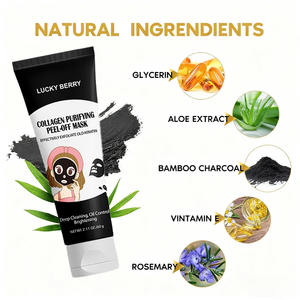 Reine natürliche Schlamm form Gesicht Nase Poren Akne Tiefen reinigung Mitesser Entferner <span class=keywords><strong>Charcoal</strong></span> Peel Off Gesichts maske - Product Image 5