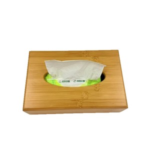 Caja de pañuelos de bambú rectangular ecológica para uso en el hogar, restaurantes y hoteles - Product Image 2