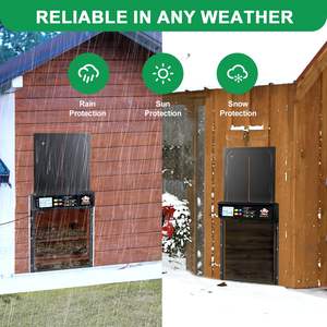 Aluminum Alloy Chicken Coop Door Automatic <b>Solar</b> Powered <b>Light</b> Sensor Timer Anti Pinch Safety Weatherproof Black Green Design - Product Image 4