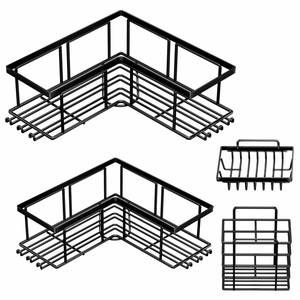 Estantes de Cesta para Accesorios de Baño de Alta Calidad, Organizador de Almacenamiento sin Perforación, Estante Esquinero para Ducha de Montaje en Pared - Product Image 1