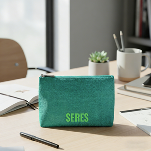 Pochette cosmétique personnalisable en tissu naturel de qualité supérieure avec fermeture éclair, organiseur de beauté multi-usages, cadeau promotionnel 8.5x5.5x2.25 - Product Image 4