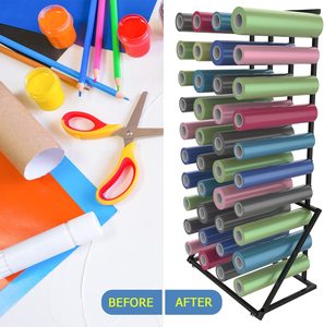 Floor-standing 40 Rolls Vinyl Roll Storage Rack, Vinyl Roll Holder for Craft Room, Vinyl Storage Organizer