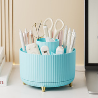 Porte-crayon de bureau, 5 fentes, organisateur de stylo de bureau rotatif à 360 degrés pour le stockage de bureau, fournitures de papeterie, pot de tasse