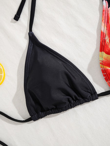 ชุดว่ายน้ำบิกินี่แบบผ่าข้างมีฮู้ดผูกเชือก ผ้าตาข่ายพิมพ์ลายแฟชั่นเซ็กซี่สำหรับผู้หญิงช่วงซัมเมอร์ใหม่ - Product Image 5