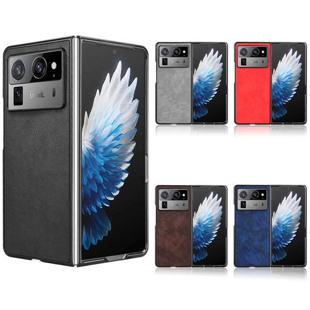 Full Body Phone Case for Tecno Phantom V Fold 2 5G Litchi Leather Cases Retro Hard Matte Front+Back Cover Capa Funda
