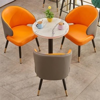 Chaises de salle à manger modernes et simples en cuir et fer forgé, avec dossier, pour restaurant occidental, café, bureau et salon – Vente personnalisée