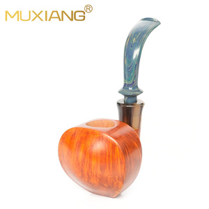 Muxiang Briar Wood Tobacco Pipe Bent Shape With Filter For Men Smoking Pipe - Product Image 2