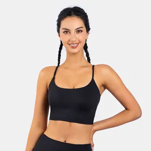 2023 nuovo stile vendite calde Crop donna manica lunga Yoga Sport Top Activewear Seamless Sexy Yoga Bar Top