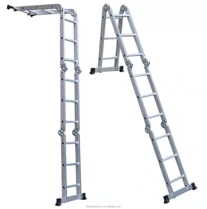 Scala a Pioli in Alluminio 4x3 dal Design Moderno, Scala Combinata Estensibile Gigante con Cerniera, Piccola Scala Pieghevole Multiuso per Uso Esterno - Product Image 3