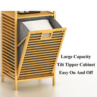 Panier à linge en toile pliable personnalisé Panier à linge en bambou avec étagères pour vêtements