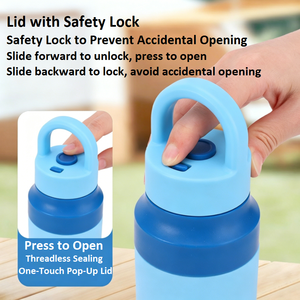 Quick-Open <b>Insulated</b> Water Bottle 550ml Stainless Steel Vacuum <b>Flask</b> Travel Tumbler Double Wall Minimalist Design - Product Image 2