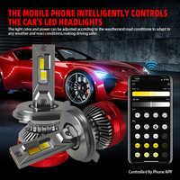 Feux LED haute puissance pour voiture H7 H4, phares LED avec ampoule de commande, prix de gros d'usine, certifié IATF16949, contrôle par application