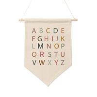 Drapeau en toile personnalisé avec impression par transfert thermique, alphabet suspendu, 11x15,7 pouces