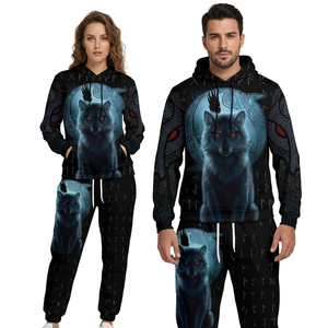 Sweat-shirt unisexe à capuche avec imprimé numérique de loup, en polaire 3D, séchage rapide, respirant, streetwear printemps - Product Image 1