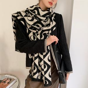 أزياء وشاح مربع دافئ الشتاء النساء الصوف منقوشة بطانية وشاح من الكاشمير وشاح البشمينا التفاف شالات والأوشحة هيفر كاشيمير - Product Image 1