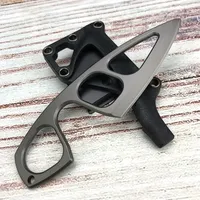 Couteau tactique miniature à suspendre au cou, en métal, EDC, portable, multifonctionnel, à lame fixe, pour la défense personnelle