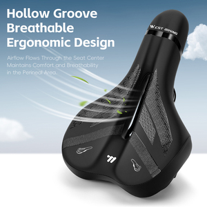 Phía Tây Đi Xe Đạp 2 Trong <span class=keywords><strong>1</strong></span> Yên Xe & Đèn Hậu Rỗng Thoáng Khí Hấp Thụ Sốc Xe Đạp Yên Xe Đạp Cao Đàn Hồi Mềm Mại Yên Xe Đạp - Product Image 4