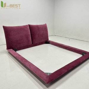U-best 마스터 침실용 프린세스 침대 1.8미터 럭셔리 라운드 더블 침대 원목 프레임 프렌치 스타일 가죽 헤드보드 - Product Image 2