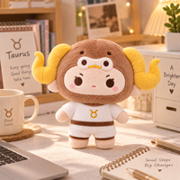 Peluche Mascotte du Zodiaque 2027 An de la Vache avec Logo Imprimé sur Vêtements, Personnalisation Professionnelle de Peluches Animaux (Taureau)