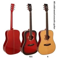 Guitarra Acústica Folk de Madera Maciza de 41 Pulgadas con Fondo Redondeado, Tapa de Abeto Macizo de Alta Gama, Fondo y Lados de Caoba, Guitarra de Palisandro