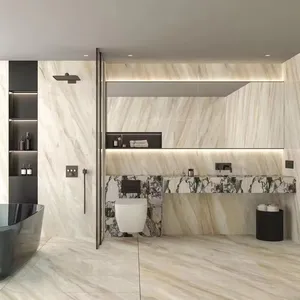イタリアンアール白い大理石のダイニングテーブル長さ100インチの大きなサイズの家の大理石の床のデザイン大理石のマンディルデザインの写真