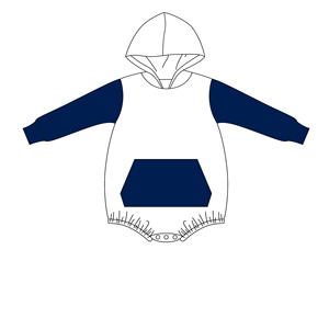 Nouvel arrivage de barboteuse <span class=keywords><strong>nouveau</strong></span>-<span class=keywords><strong>né</strong></span> avec poche <span class=keywords><strong>kangourou</strong></span>, combinaison patchwork à capuche à l'entrejambe, barboteuse à bulles pour bébé - Product Image 6