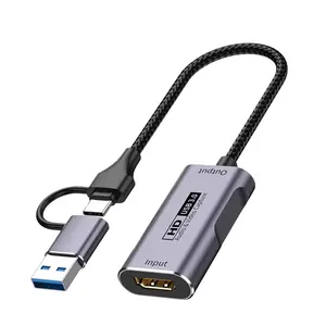 HDTV至USB3.0和Type-c 2合1视频采集卡4K，具有多系统兼容性，可用于交换机电话PC Live Broadca