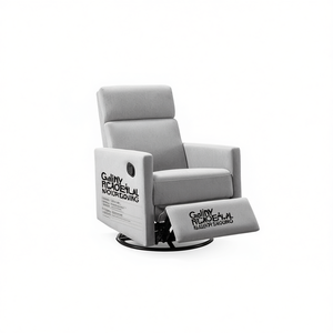 Sillón Reclinable Moderno Galiny Gris, Tapizado en Felpa, Giratorio, para Guardería, Operación Manual, Respaldo Sólido, Estructura Metálica - Product Image 1