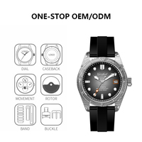 Fabricant OEM personnalisé Montres automatiques de luxe pour hommes en acier Damas Marque privée Montre de plongée mécanique 20 ATM
