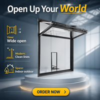 Fenêtre coulissante verticale moderne en alliage d'aluminium, pliante, en verre, avec isolation thermique en acier inoxydable, vente en gros d'usine