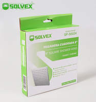 Kepala Pancuran SOLVEX 8" Persegi Berbahan ABS & Baja Tahan Karat 20*20cm 415g Set Kepala Pancuran Terlaris Model Top-mounted dengan Filter