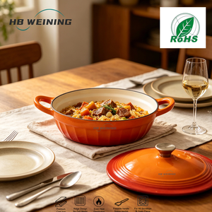 Casserole <span class=keywords><strong>en</strong></span> <span class=keywords><strong>fonte</strong></span> émaillée pour la maison, <span class=keywords><strong>prix</strong></span> direct <span class=keywords><strong>usine</strong></span>, avec couvercle - Product Image 3