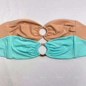 ชุดบิกินี่ทรงสามเหลี่ยมสำหรับผู้หญิงไซส์ XXL แบบมีห่วงรูปตัวโอ สายรัดข้างแบบผูก  ตัวล็อคโลหะ ผ้ายืดสแปนเด็กซ์/โพลีเอสเตอร์ กันน้ำ ระบายอากาศได้ดี - Product Image 3