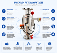 Nouvelle unité de décontamination à éjection des eaux usées, autonettoyante et entièrement automatique, en acier inoxydable SS304 SS316, avec filtre à contre-lavage, 1-300 microns