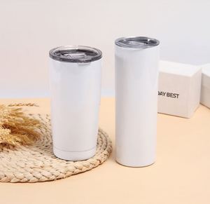 20Oz 30Oz Custom Double Wall Stainless Steel Insulated Sublimation Blank Straight Skinny Tumblers With Straws - Product Image 3