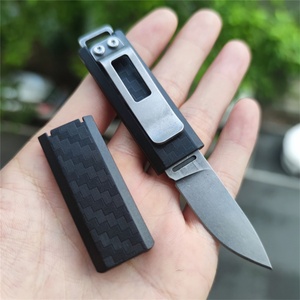 Cuchillo de Bolsillo Plegable Portátil para Supervivencia en la Jungla, para Acampar al Aire Libre, con Funda Negra, Hoja de Acero Inoxidable Reforzada con Fibra de Vidrio, DIY OEM - Product Image 3