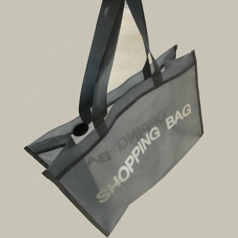 Luxury nylon mesh shopping bag from manufacturer wholesale brand clothing store large size mesh tote bag