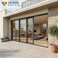 Porte coulissante en aluminium à rupture de pont thermique, sur mesure, de luxe, robuste, à 3 rails, pour terrasse, idéale pour projets de villas