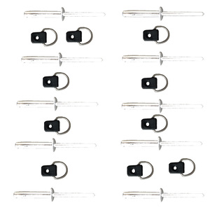 Remaches de acero inoxidable con anillo en D negro para accesorios de kayak, canoa y barco, 10 unidades, grado 304 - Product Image 1