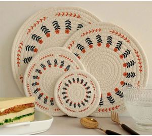 Napperons et sous-verres promotionnels tissés résistants à la chaleur, imprimés en coton de style nordique, pour une table élégante - Product Image 6