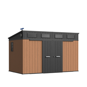 Abri de jardin en résine 12x7, design moderne, avec porte coulissante verrouillable, résistant aux intempéries, en plastique, <span class=keywords><strong>à</strong></span> <span class=keywords><strong>vendre</strong></span> - Product Image 1