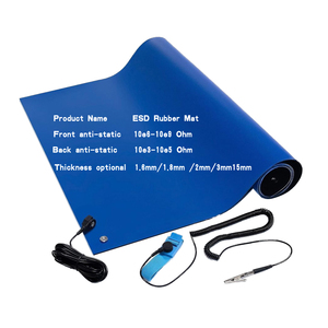 Kit da Lavoro <span class=keywords><strong>ESD</strong></span> a Doppio Strato Blu per Riparazione Cellulari, Set Cinturino da Polso, Cavo di Messa a Terra, Prodotti di Sicurezza - Tappetino in Gomma per Tavolo - Product Image 2