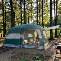 Lit pliant de camping, tente de camping imperméable, tente familiale à deux chambres et un salon, grand espace extérieur, tente automatique à bas prix