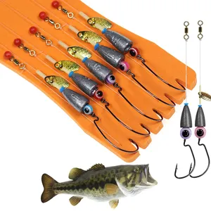 5 pz/lotto Texas Rig Set per Bass Fishing Carolina rig Kit attrezzatura da pesca ami da pesca alla carpa Hair Rigs Ready Made boilie Bait