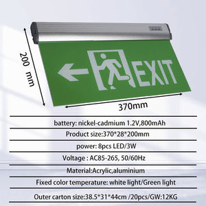 Luz de Señalización de Salida de Emergencia Tuoming con Batería, Panel LED de Emergencia Aggreko, Luz LED de Salida de Emergencia - Product Image 2
