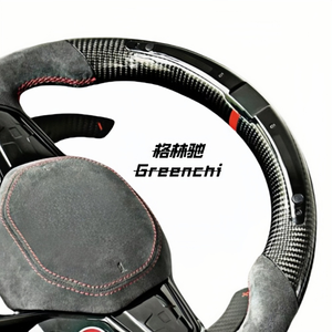 Utilisé pour Volkswagen <span class=keywords><strong>Golf</strong></span> 8 Polo <span class=keywords><strong>GTI</strong></span> Modification de volant, volant en fibre de carbone à diode électroluminescente en carbone forgé - Product Image 4