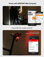 Combo éclairage vélo VS1200S + SR Mini, synchronisation intelligente avec le compteur de vélo, lentille anti-éblouissement, détection de voiture à 160 m